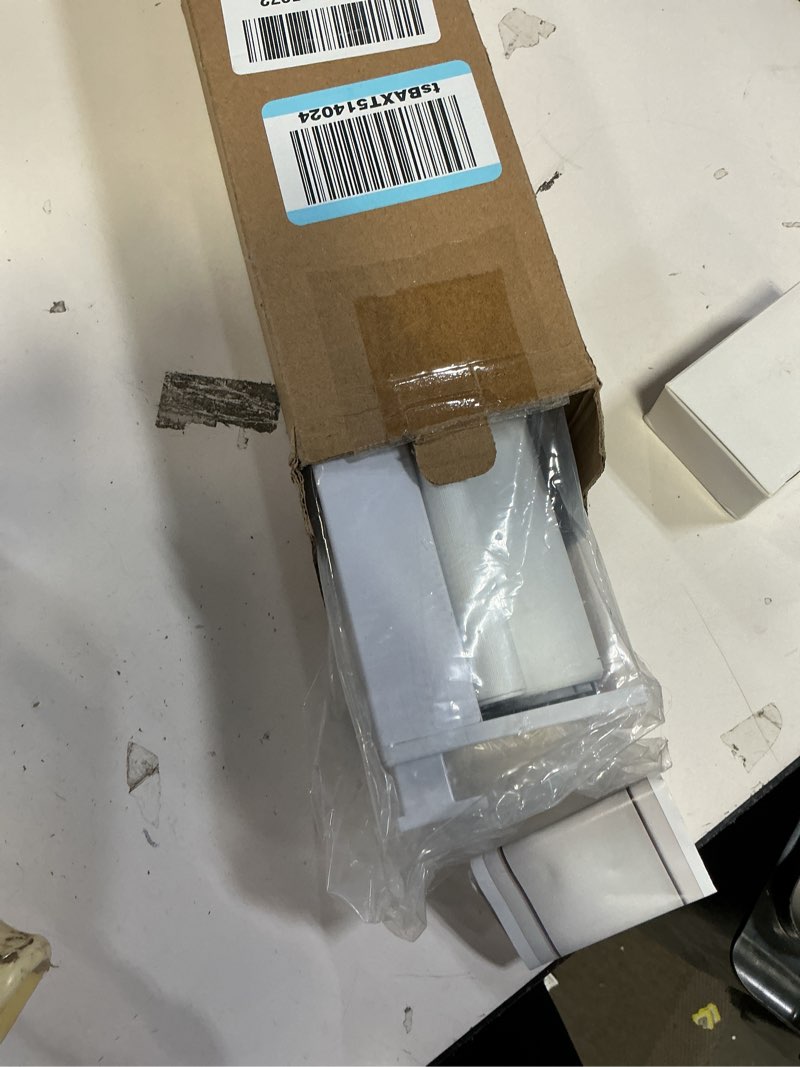 Condition photo showing Good Condition for Joydeco No Drill No Tools Blackout Shades, Free-Stop Cordless Roller Shades, Thermal Insulated Blinds for Indoor Windows, Easy Install Window Blinds for Home and Office (White, 35" W X 75" H) White (No Drill) 35"W x 75"H