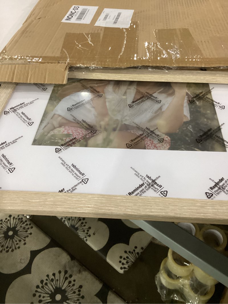 Condition photo showing Good Condition for 16x20 picture frame with mat for 11x14 set of 3, natural wood grain 16x20 frames for wall mounting (3 pack, natural) 16x20 - 3 pack natural