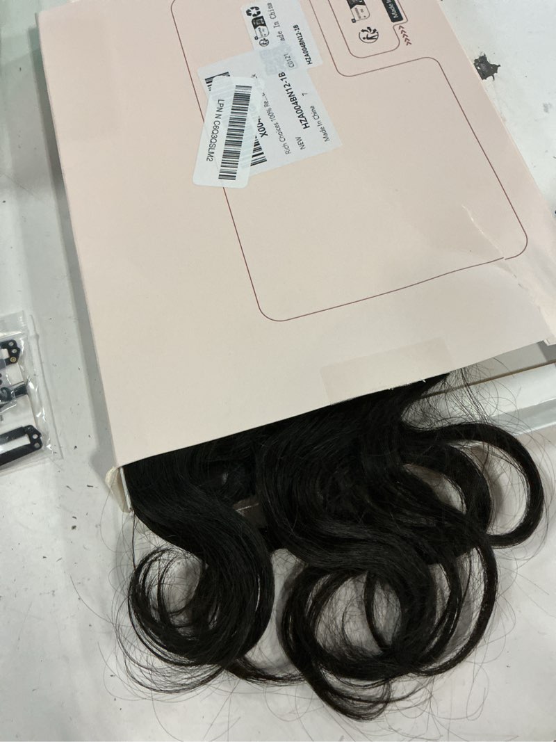 Condition photo showing Good Condition for rich choices 100% real human halo hair extensions wave remy invisible wire in hair extensions human hair clip in hair piece 12 inch #1b natural black 12 inch wavy-#1b natural black