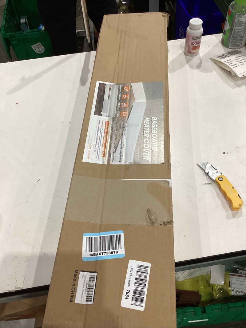 Condition photo showing Good Condition for 3ft Steel Easy Slip-On Baseboard Heater Cover with End Caps for Bathroom & Hydronic System for Replacing Old Cover, White Cover 3ft ?With End Caps?