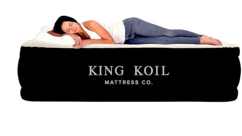 King Koil Luxury Twin Air Mattress with Built in Pump, 20” Double High Twin Size Premium Airbed, Inf