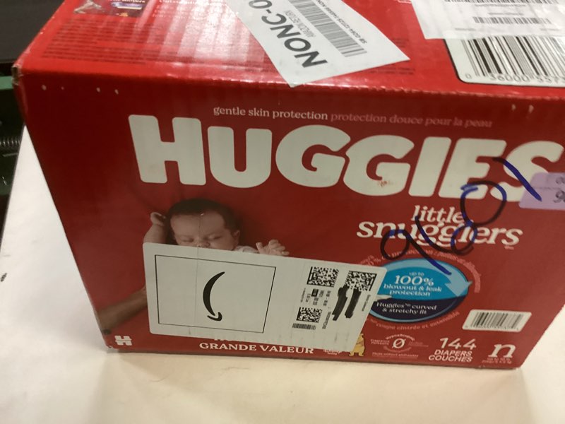 Condition photo showing New/Like New for Huggies Size Newborn Diapers, Little Snugglers Baby Diapers, Size Newborn (up to 10 lbs), 144 Count, Packaging May Vary Newborn 144