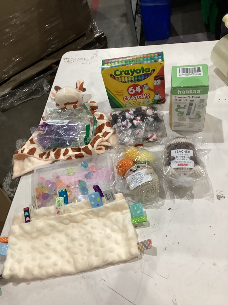 Condition photo showing As Is for assorted lot of baby items (baby clothes, baby accessories, baby toys)