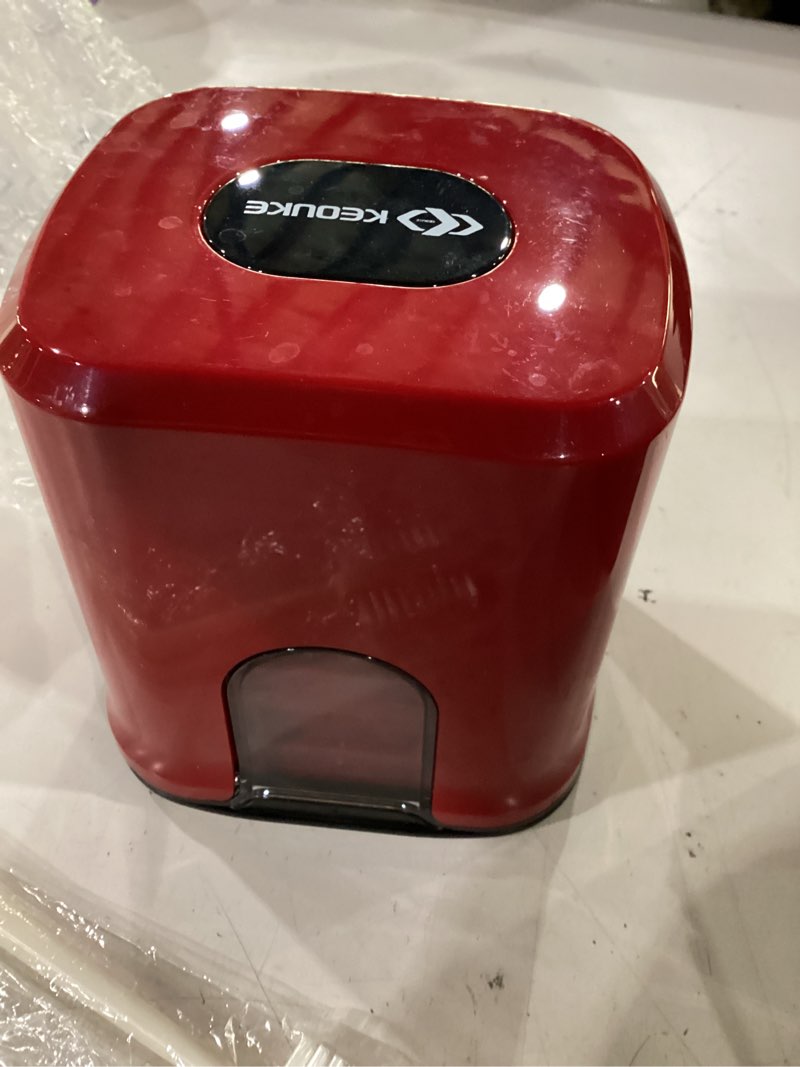 Condition photo showing Good Condition for keouke multifunctional vegetable chopper red - 3 interchangeable blades potato french fry cutter with container & storage box food chopper dicer for cucumber, tomato, carrot, onion cube red
