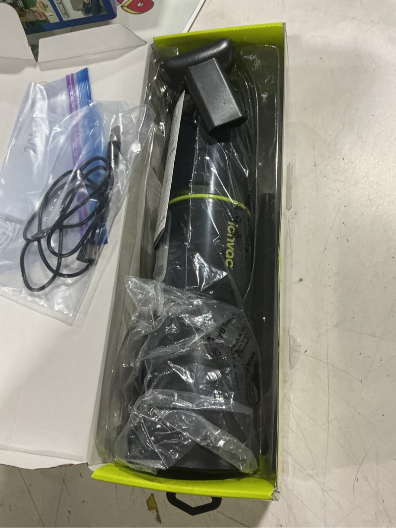 Condition photo showing As Is for ion vac wireless handheld vacuum