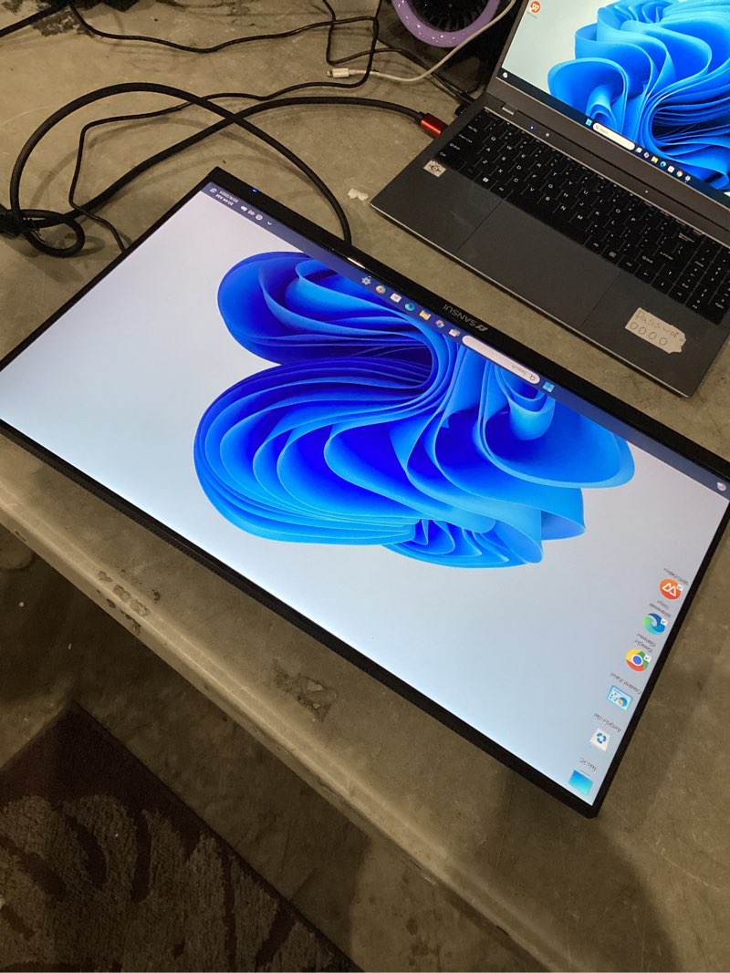 Condition photo showing Good Condition for incomplete missing foot base!    sansui monitor 24 inch 100hz pc monitor, hdmi vga ports vesa mount, fhd computer monitor ultra-slim ergonomic tilt eye care for home office (es-24f2, hdmi cable included) 24 inch fhd 100hz monitor