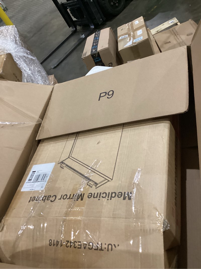 Condition photo showing As Is for 14 x 18 Inch Bathroom Medicine Cabinet with Mirror, Medicine Cabinet Mirror, Bathroom Mirror with Storage with One Adjustable Shelf, Assembly Required, Support Recessed or Surface Mount 14x18