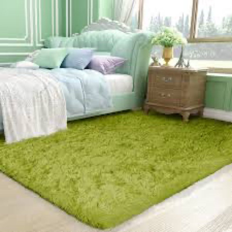 Ophanie Green Rug Grass Area Rugs for Bedroom, 4x6 Shag Fluffy Carpet, Fuzzy Furry Plush Soft Cute K
