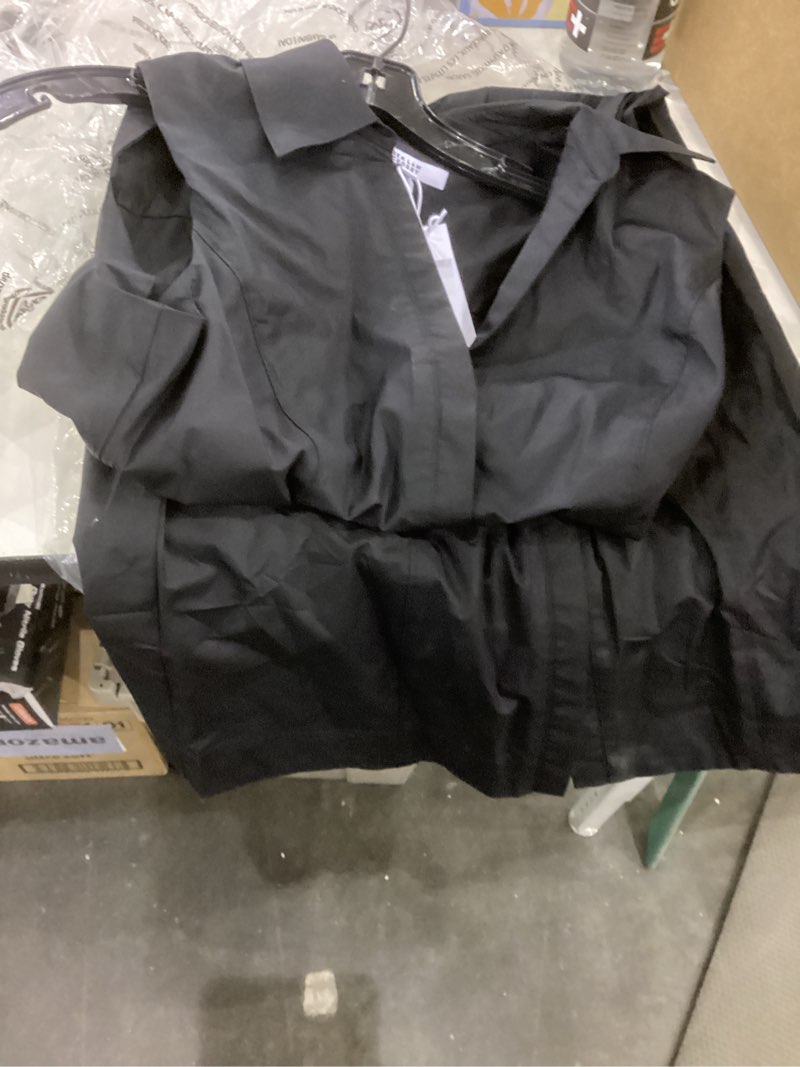 Derek Lam 10 Crosby Women's Nera Ruched Button Down Dress, Black, 2