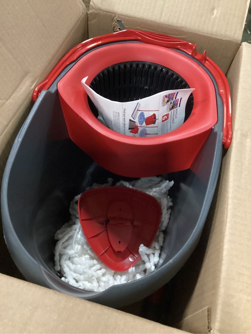 Condition photo showing Good Condition for O-Cedar EasyWring Microfiber Spin Mop, Bucket Floor Cleaning System, Red, Gray, Standard