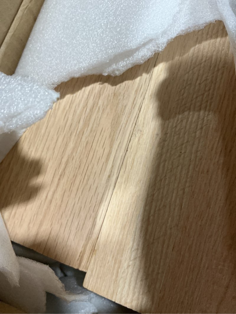 Condition photo showing As Is for 2 Pcs 3.5 x 48 inch Solid Red Oak Stair Newel Post with a Single Groove Notched Wood Balusters for Staircase Interior Railing Newels for Stair Handrails