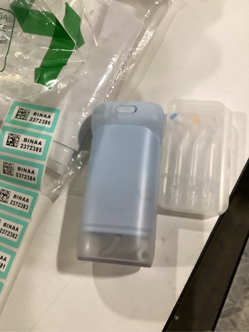 Condition photo showing As Is for usmile c10 portable water flosser – travel-friendly, 95-day battery, 4 modes, 360° nozzle, 180ml tank, ipx7 waterproof, dentist-recommended for braces, implants & sensitive gums (blue)