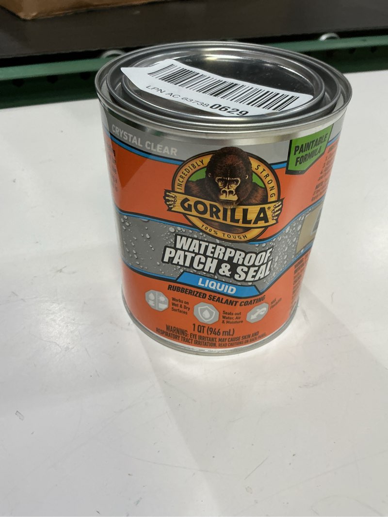 Condition photo showing Good Condition for gorilla patch & seal liquid rubber waterproof sealant, crystal clear, 32 ounce (pack of 1) - seals out water, air, and moisture clear 1 - pack
