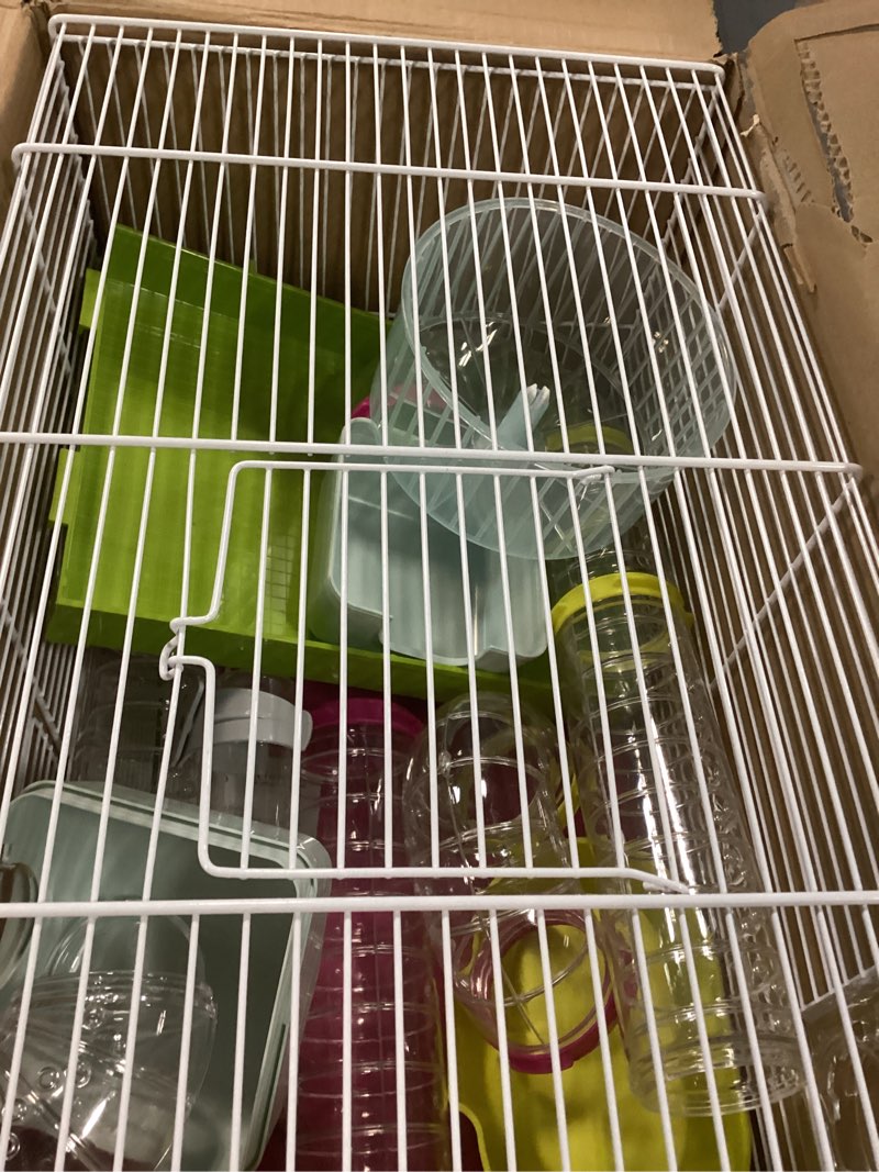 Condition photo showing Good Condition for ferplast laura small hamster cage | fun & interactive cage measures 18.11l x 11.61w x 14.8h & includes all accessories laura hamster cage