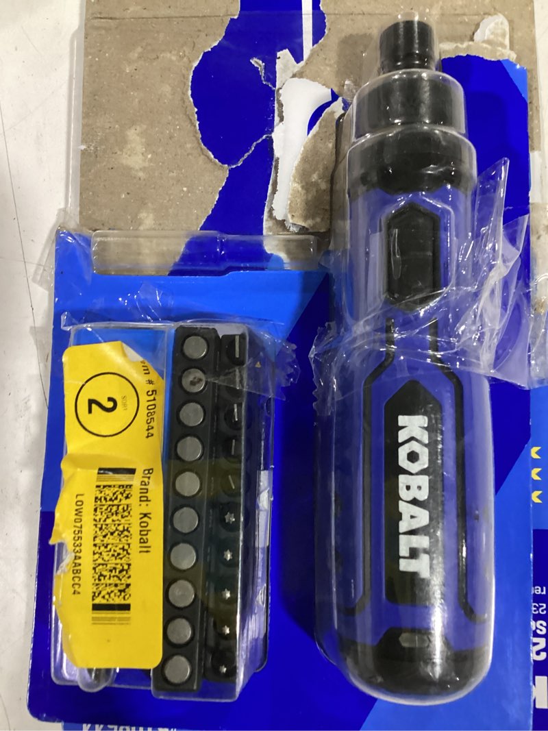 Condition photo showing As Is for kobalt kobalt 4-volt max 1/4-in cordless screwdriver (battery included and charger not included)