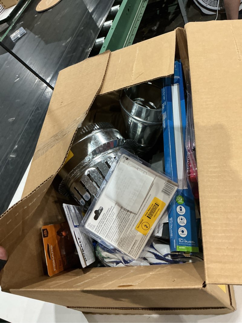Condition photo showing As Is for assorted home improvement lot (small tools, screw, home accessories, etc.)
