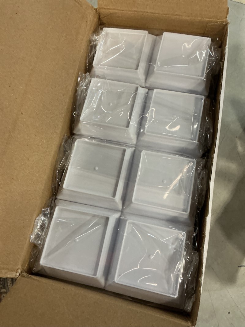 Condition photo showing New/Like New for 200 pieces mini square dessert plates 2.5 x 2.5 inch disposable appetizer plates small clear plastic dish for dessert salad appetizer sauces tastings cake wedding party serving (white) about 2.5 x 2.5 x 0.6 inch white 200