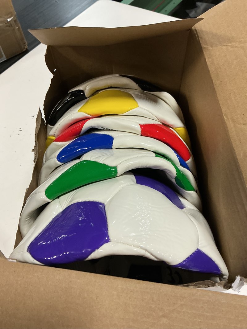 Condition photo showing New/Like New for deekin 6 pcs soccer ball bulk with pump teamwork outdoor sport game training soccer ball bulk for school sport teen adult child colorful size 5