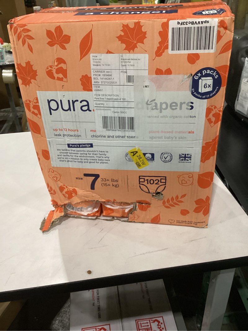 Pura size 7 diapers 102 ct