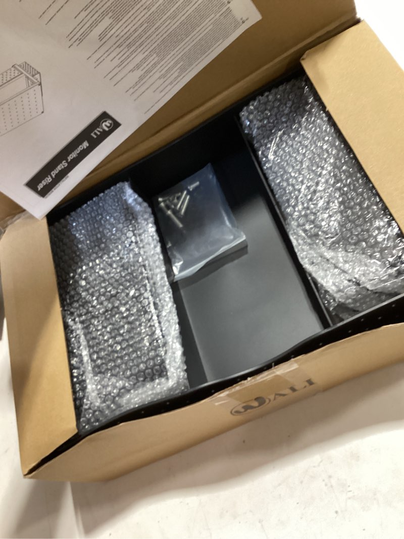 Condition photo showing Good Condition for wali monitor stand riser with drawer and 2 pen holders, desk organizers and accessories for computer, printer, laptop stand for home office supplies, (ptt004-b), 1 pack, black black width 16.0" , with drawer and pen holder 1