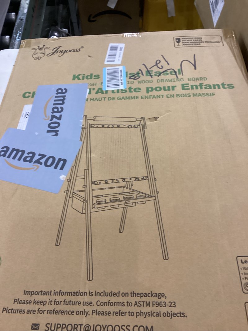 Condition photo showing New/Like New for Joyooss Art Easel for Kids Easel for Toddlers,Adjustable Standing Wooden Toddler Easels Kid Whiteboard & Chalk Board Kids Dry Erase Board,Art Easel for Kid Age 2-4 4-8 9-12 Drawing Easels Purple Easel