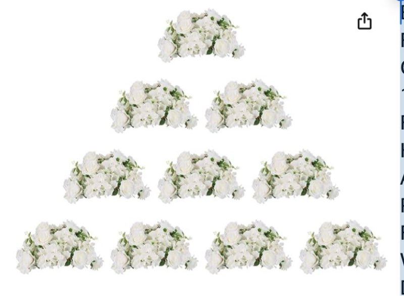 BLOSMON Artificial Flower Balls Wedding Centerpieces 10 Pcs 14.2" Large White Fake Flowers Rose Hydrangea Ball Arrangement Center Pieces for Table Silk Floral Bouquet for Wedding Party Home Decor