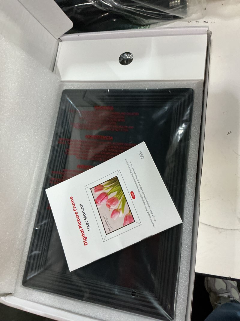 Condition photo showing Good Condition for frameo 10.1 inch wifi digital picture frame, smart cloud electronic photo frame with hd ips touch screen slideshow 32gb memory auto-rotate wall mount, share photos/videos from phone - gifts for mom 10.1 inch black