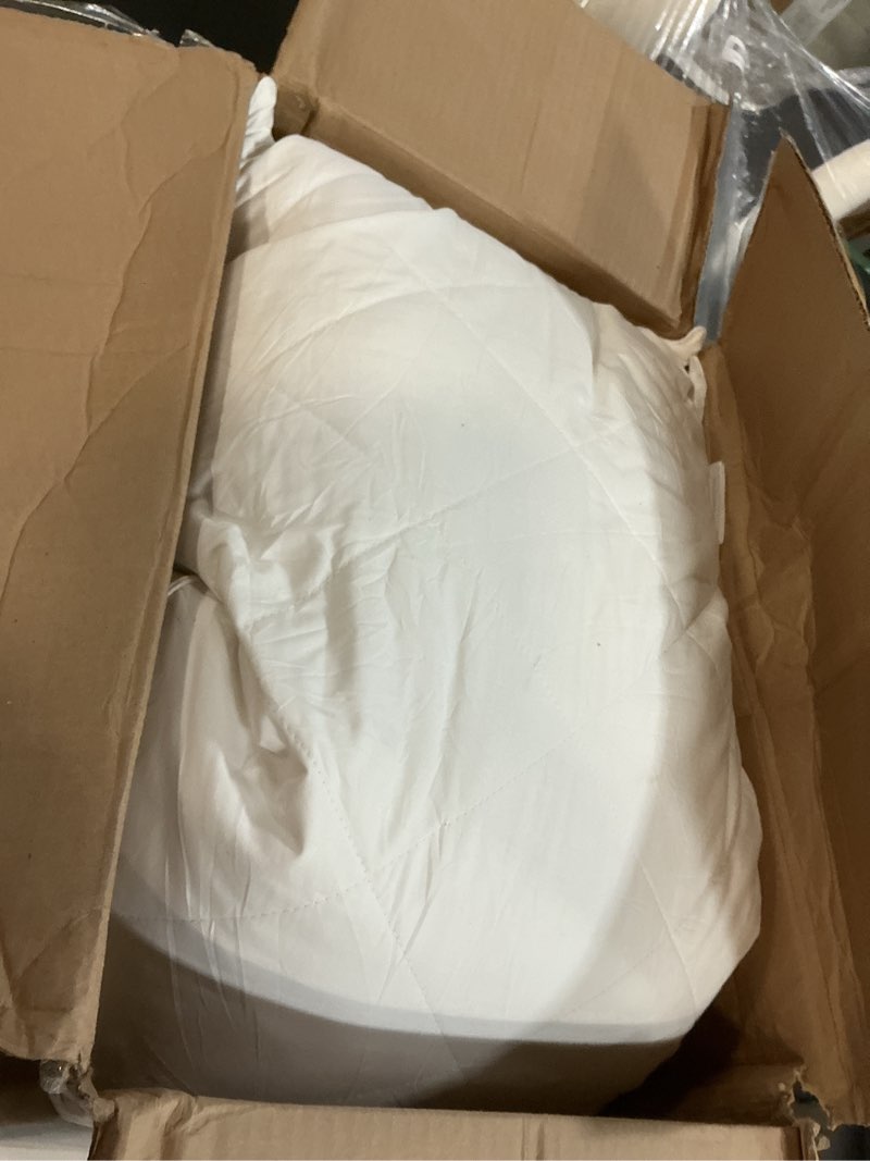 Condition photo showing As Is for Three Geese White Goose Feather & Cotton Pillows King Size Set of 2 - Soft 600 Thread Count 100% Cotton, Medium Firm,Soft Support,White Solid King (Pack of 2) White