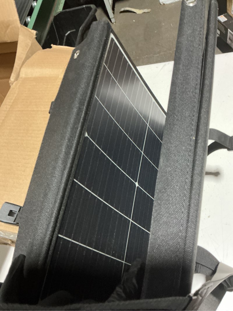 Condition photo showing As Is for Ecosonique 200W Portable Solar Panel for Power Stations, Foldable & Lightweight with Kickstand, USB-C PD3.0 & USB-A QC3.0, MC4 & Multi-Output for Solar Generators, RVs, Camping, and Outdoor Use