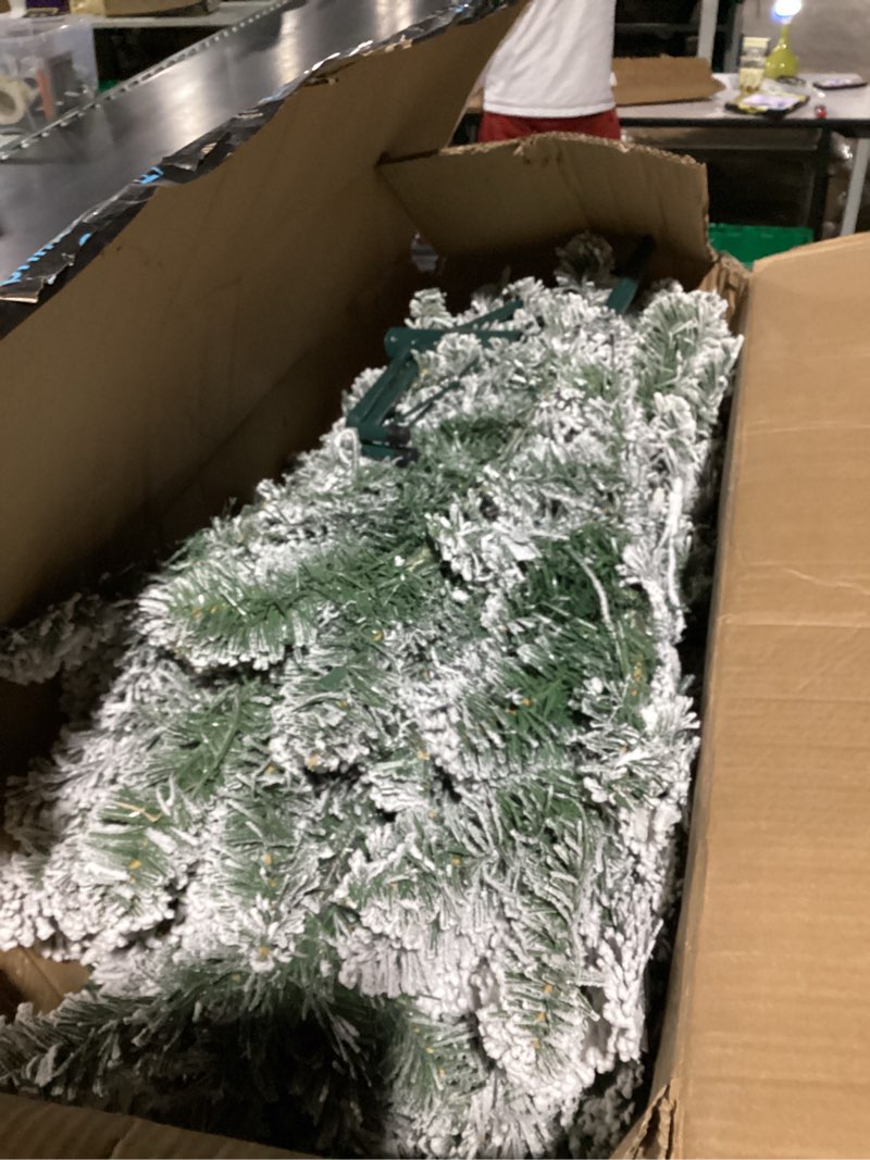 Condition photo showing As Is for 6ft Artificial Christmas Tree, Unlit Green Xmas Tree with PE/PVC Branch Tips, Hinge Design for Easy Assembly Green 6ft