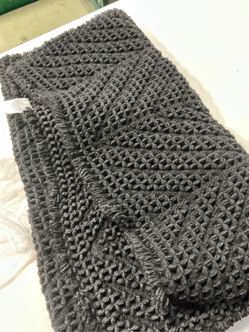 Condition photo showing Good Condition for sunfly black bathroom rug, waffle bath mat non-slip washable super absorbent quick dry, boho farmhouse bathroom decor 24"x48" black black 2' x 4' (rectangular)