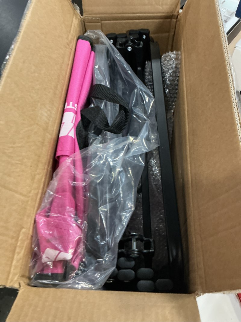 Condition photo showing Good Condition for collapsible folding wagon, heavy duty pink foldable wagon cart with wheel, lightweight utility grocery cart with 200lbs weight capacity for garden, beach, camping sports, fishing