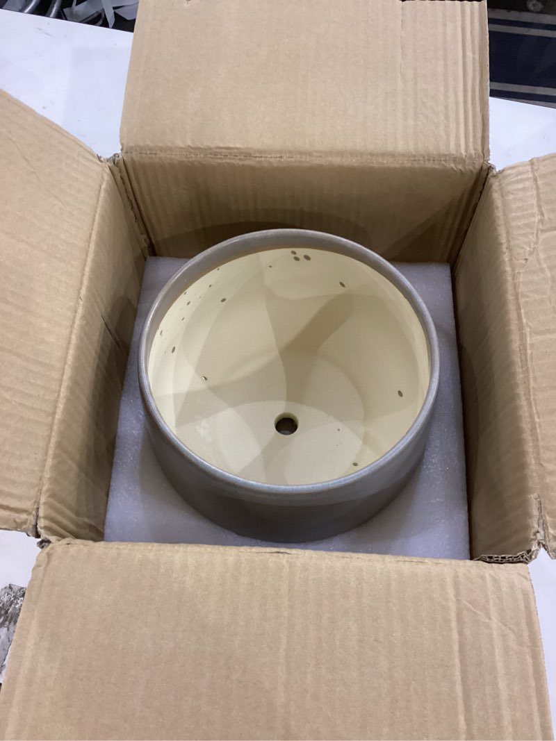 G EPGardening Ceramic Planter 9 Inch - Round Modern Plant Pots with Drainage and Plant Saucer Indoor