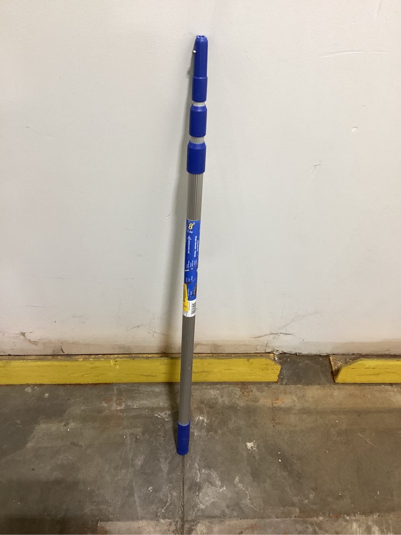 Condition photo showing As Is for ettore rea-c-h telescoping 8 ft. l x 1 in. d aluminum extension pole silver/blue
