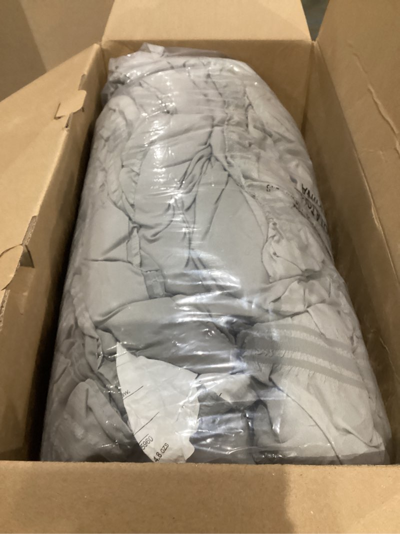 Condition photo showing As Is for Madison Park Queen Comforter Set Raised Jacquard Texture Comforters Queen Size Bed, All Season Down Alternative Bedding Queen Size Comforter, Decor Pillows, Matching Shams, Riva, Queen Beige 5 Piece