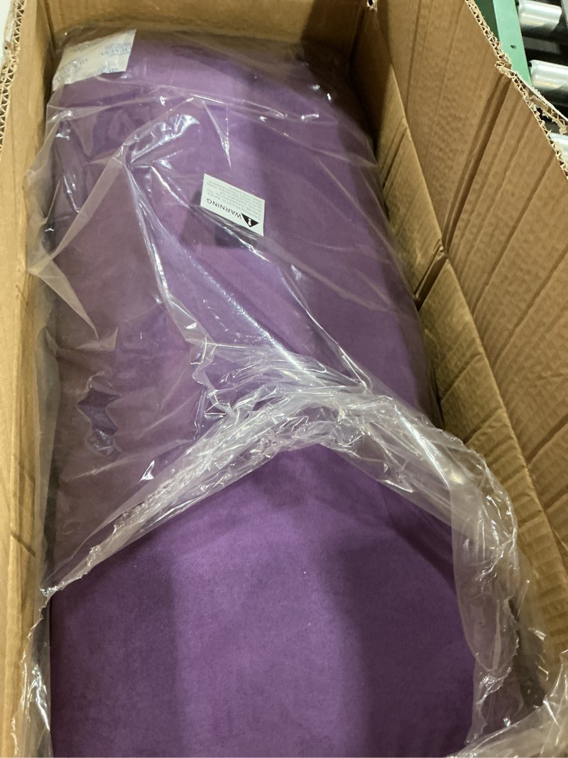 Condition photo showing As Is for Gaiam Round Yoga Bolster Pillow, Soft Meditation Cushion for Yoga, Massage and Back Support, Breathable Cotton Fill, Zippered Microfiber Cover, Easy-Carry Handle, Machine Washable Purple