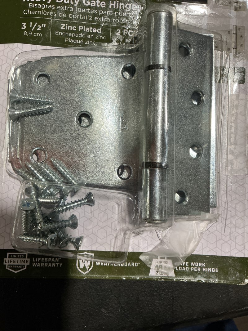 Condition photo showing Good Condition for possibly missing some hardware 3-1/2 in. zinc-plated heavy duty gate hinge-discontinued