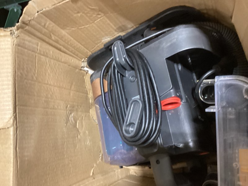 Condition photo showing As Is for shark stainstriker hairpro portable carpet, upholstery & area rug cleaner with pet mess & hair tools, self-cleaning, perfect for pets & car interiors, 4 cleaning tools & pet solution, copper, px251 stainstriker w/ hairpro technology