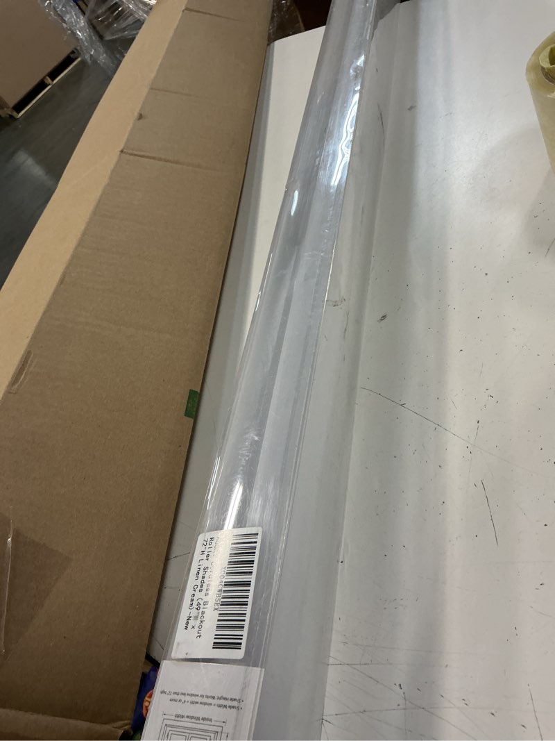 Condition photo showing Good Condition for cordless roller shades blackout blinds for windows room darkening rolled up shades with spring system, uv protection natural linen fabric window shades door blinds for home?49" w x 72" h, linen cream 49"w x 72"h linen cream