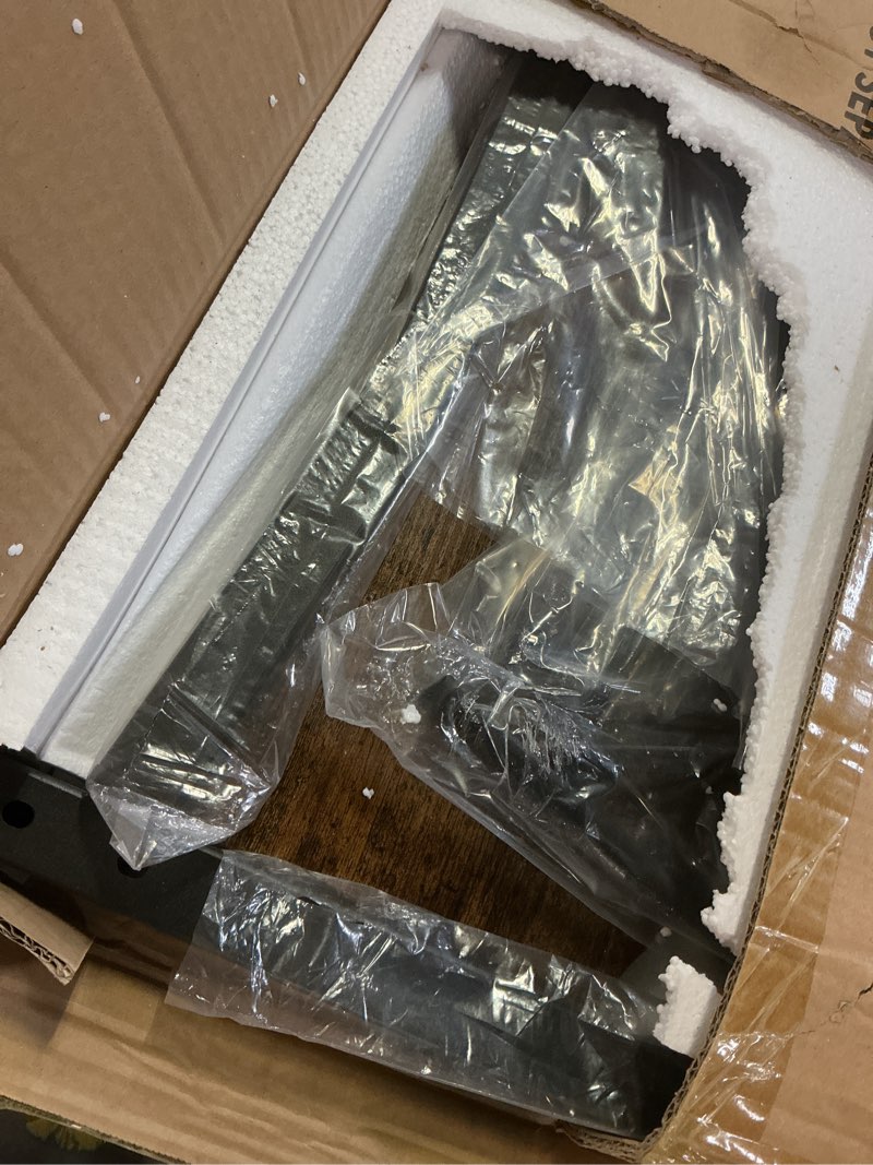 Condition photo showing As Is for ikkle adjustable bike trainer desk stationary bike stand, indoor cycling walking desk for treadmill fitness standing workstation, wooden treadmill stand