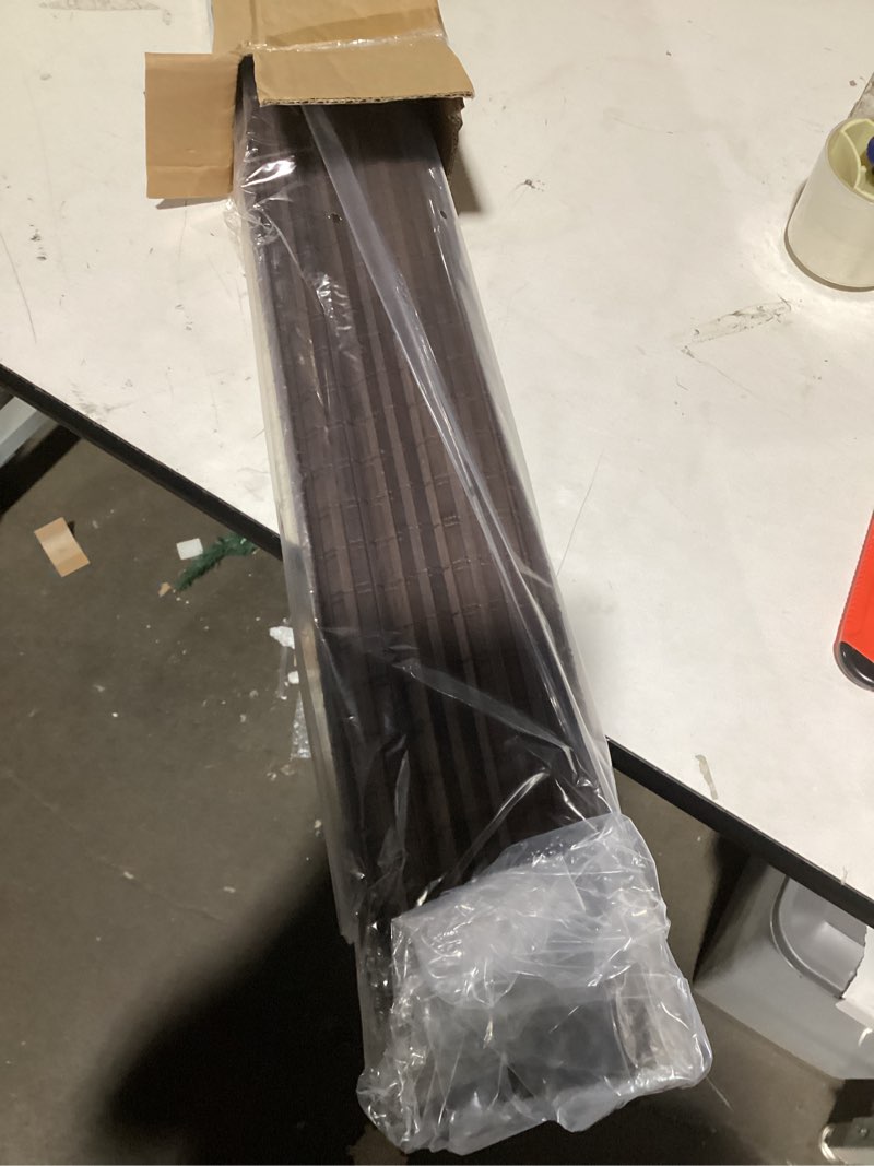 Condition photo showing Good Condition for SEEYE Cordless Bamboo Roman Shades, Blackout Natural Bamboo Blinds for Indoor Windows, Roll Up Blind Privacy Shade for Home, Office, Door, UV Resistant & Easy to Install, 26" W x 64" H, Brown Privacy - Brown 26"W x 64"H