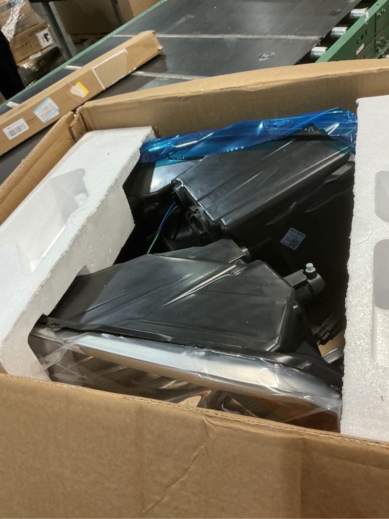 Condition photo showing Good Condition for 2009-2018 dodge ram headlights assembly for 2009-2018 dodge ram 1500, 2010-2018 dodge ram 2500/3500 chrome housing amber reflector driver and passenger side chrome housing | amber reflector