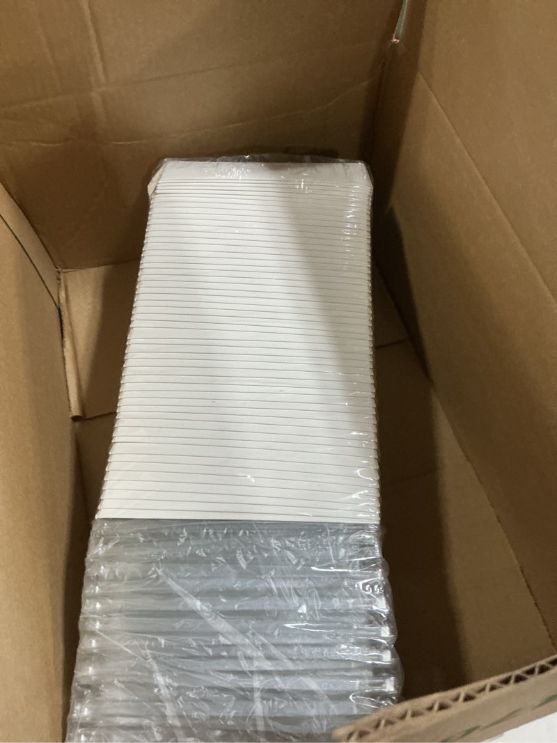 Condition photo showing New/Like New for 50 pack 7x5 inches charcuterie boxes with clear lids - individual to go paper charcuterie board with lid, disposable food containers for desserts, cookie, food, charcuterie accessories,white 50 white