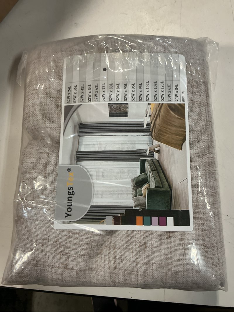 Condition photo showing Good Condition for YoungsTex Linen Semi Sheer Curtains 72 Inch Length 2 Panels for Living Room - Light Filtering Drapes with Rod Pocket Back Tab Rustic Beige Window Treatments for Dining Bedroom, 52 X 72 Inch 52"W x 72"L (Pack of 2) Natural