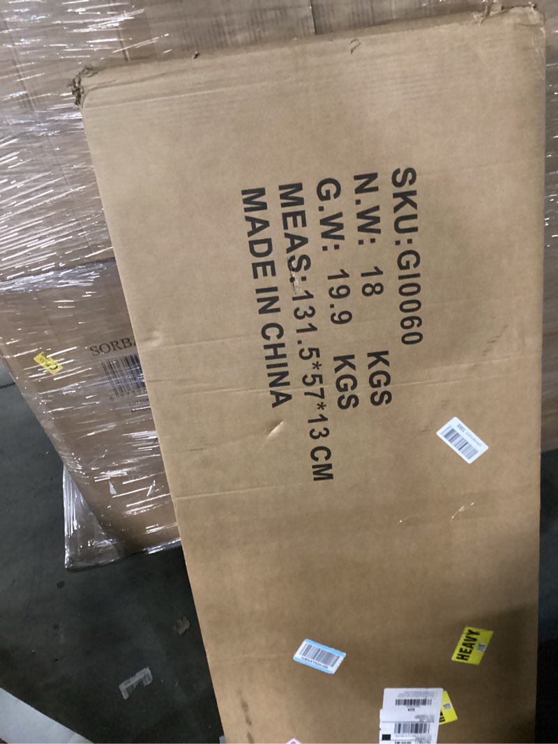 Condition photo showing New/Like New for GiftGo Rustic Coffee Table with Storage Industrial 3 Tier Center Living Room Table Farmhouse Wooden Rectangle Cocktail Tea Table for Office Bedroom Elegant Full Moon Round Metal Frame (Brown, L-47) L-47 Brown