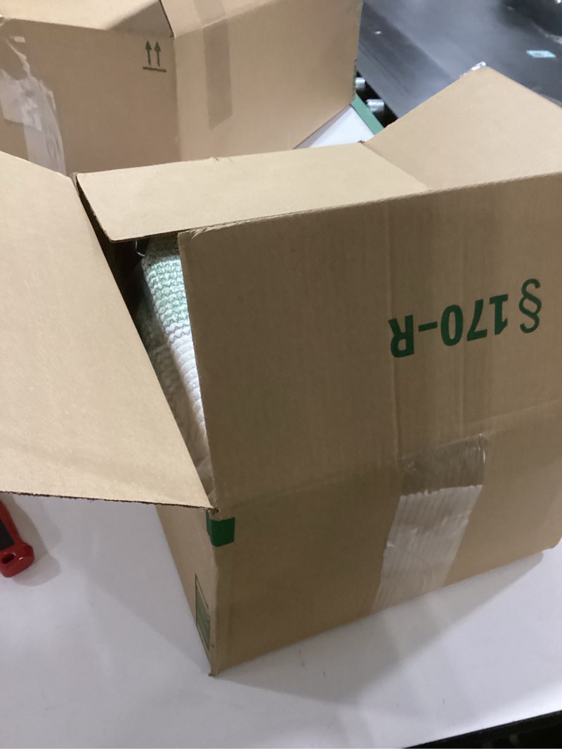 Condition photo showing New/Like New for COMFY-HOMI 3 Pack Cotton Rope Square Basket with Handles - Storage & Organizer (White/Black Line, 13.5" x 11" x 9.5") 13.5" x 11" x 9.5" White/Black Line