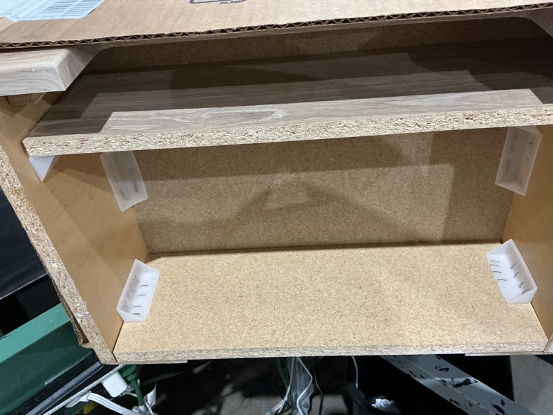 Condition photo showing As Is for style selections euro 18-in sandstone single sink bathroom vanity with white cultured marble top