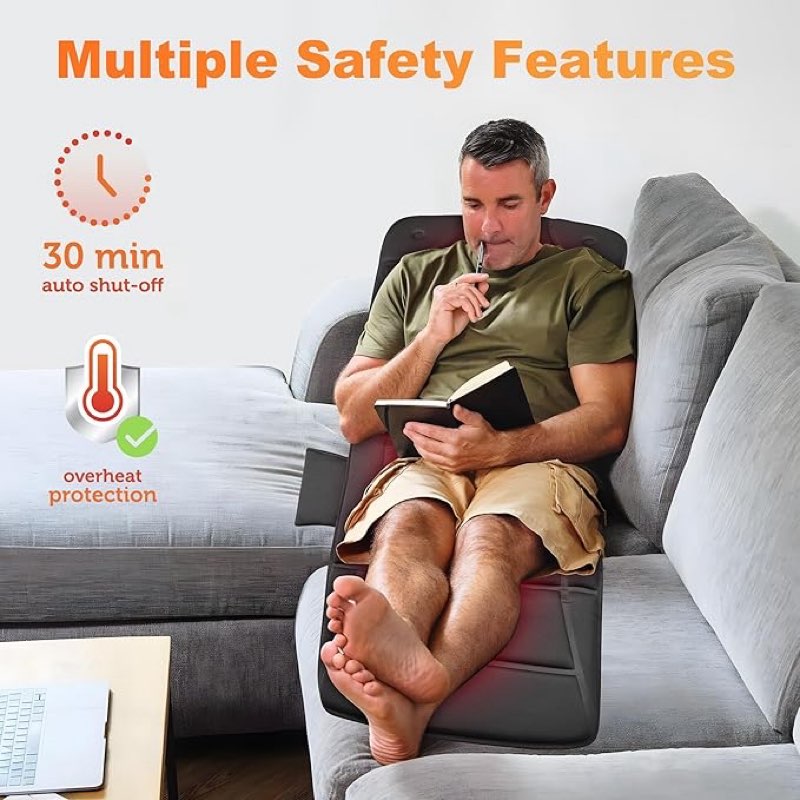 cili full body massage mat with heat, vibration back massage pad, full body massager for bed chair sofa, massage mattress pad, father‘s day gift for dad