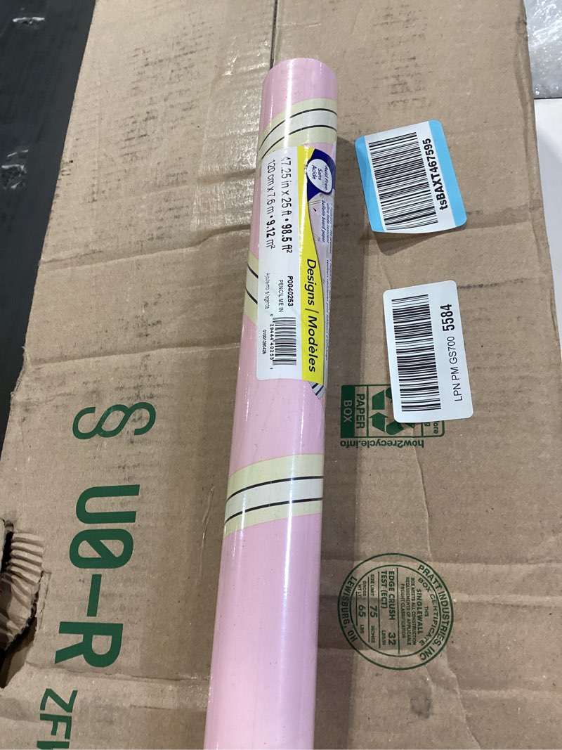 Condition photo showing New/Like New for fadeless schoolgirl style bulletin board paper, pencil me in, 47.25" x 25', 1 roll pencil me in 47" x 300"