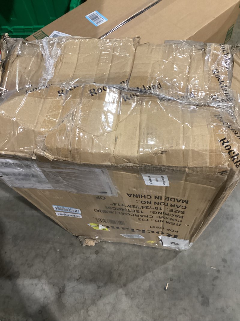 Condition photo showing As Is for Rockland Journey Softside Upright Luggage Set, Expandable, Charcoal, 4-Piece (14/19/24/28) 4-Piece Set (14/19/24/28) Charcoal